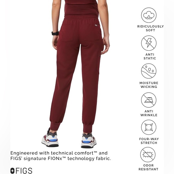 FIGS Burgundy Maternity Jogger Scrub Pants Size XXL - Picture 3 of 16